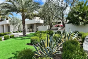 landscaped front yard