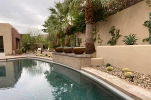 landscaping around backyard pool